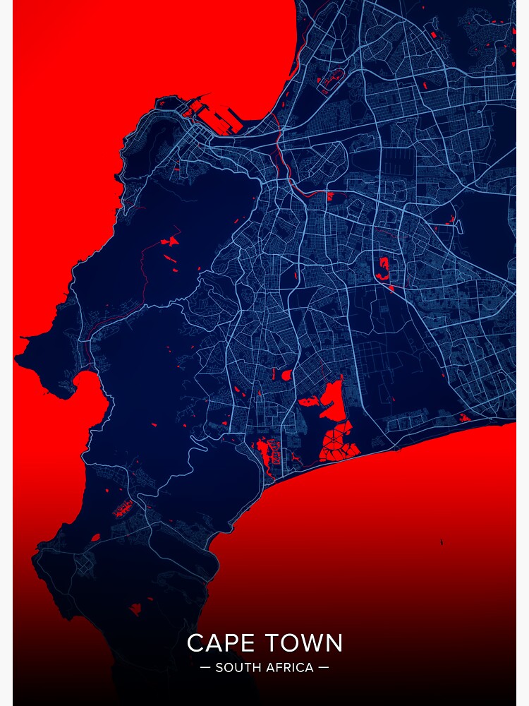 "Cape Town City Map Print, Cape Town City Map Poster, Cape Town City