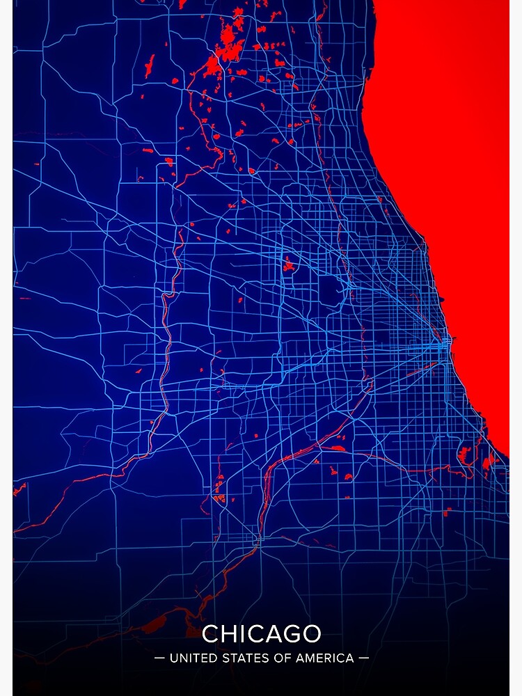 “Chicago City Map Print, Chicago City Map Poster, Chicago City Map Wall