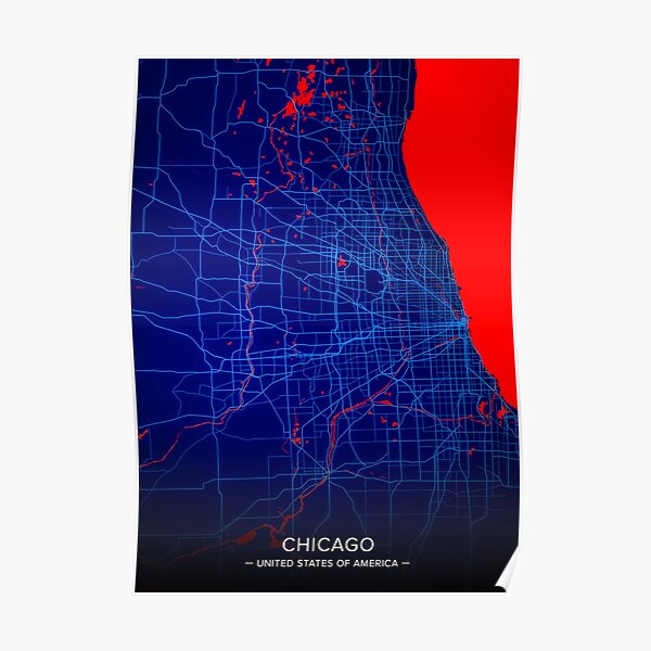 “Chicago City Map Print, Chicago City Map Poster, Chicago City Map Wall