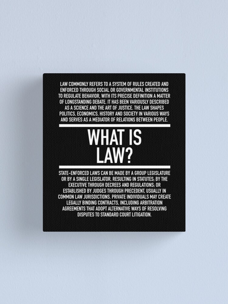 "Law Defined Lawyer" Canvas Print for Sale by HiddenVerb Redbubble