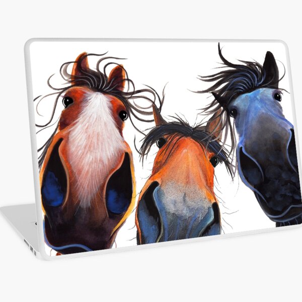 HaPPY HoRSe PRiNT ' WHo LeFT THe GaTe OPeN ? ' BY SHiRLeY MacARTHuR Laptop Skin