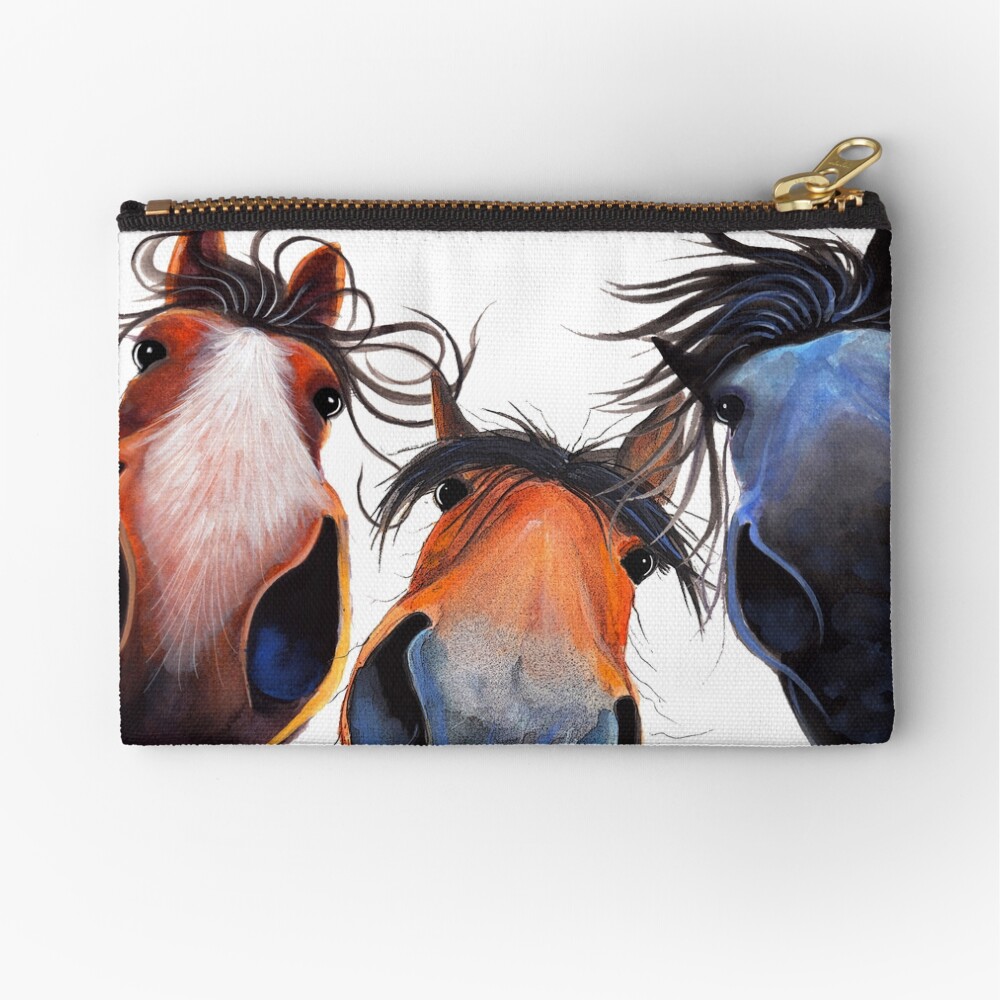 HaPPY HoRSe PRiNT ' WHo LeFT THe GaTe OPeN ? ' BY SHiRLeY MacARTHuR Zipper Pouch