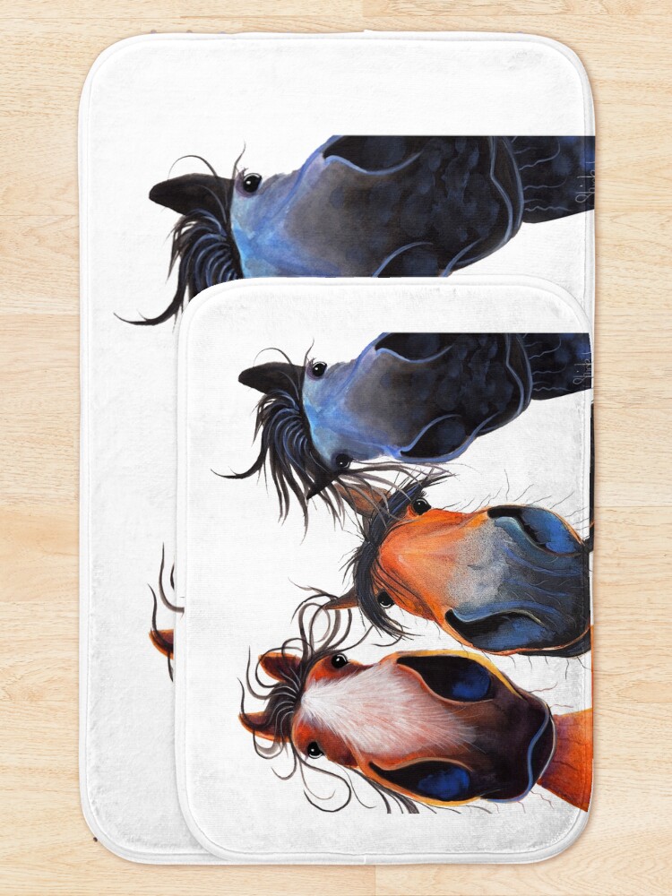 Alternate view of HaPPY HoRSe PRiNT ' WHo LeFT THe GaTe OPeN ? ' BY SHiRLeY MacARTHuR Bath Mat