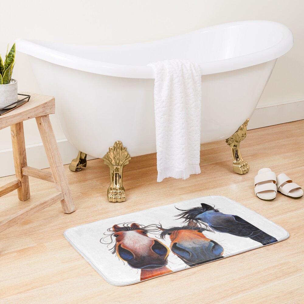 HaPPY HoRSe PRiNT ' WHo LeFT THe GaTe OPeN ? ' BY SHiRLeY MacARTHuR Bath Mat