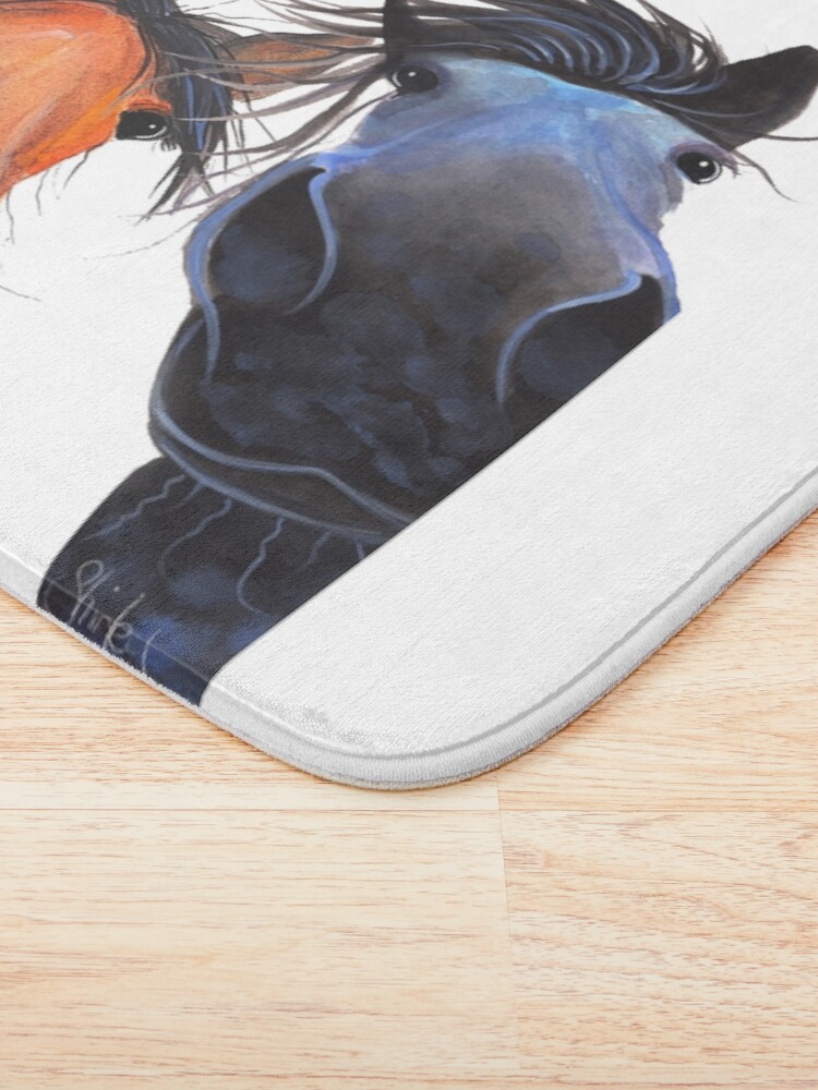 Alternate view of HaPPY HoRSe PRiNT ' WHo LeFT THe GaTe OPeN ? ' BY SHiRLeY MacARTHuR Bath Mat
