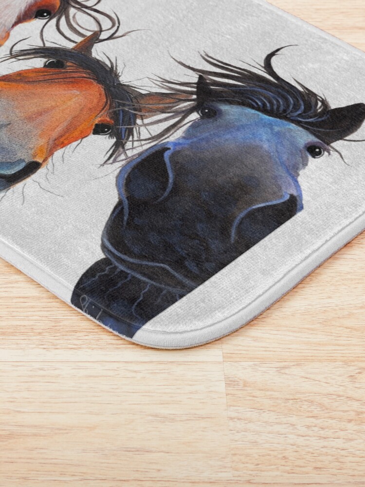 Alternate view of HaPPY HoRSe PRiNT ' WHo LeFT THe GaTe OPeN ? ' BY SHiRLeY MacARTHuR Bath Mat