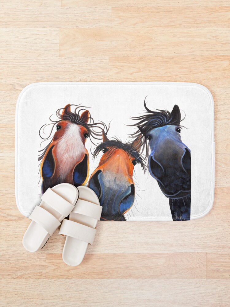 Alternate view of HaPPY HoRSe PRiNT ' WHo LeFT THe GaTe OPeN ? ' BY SHiRLeY MacARTHuR Bath Mat