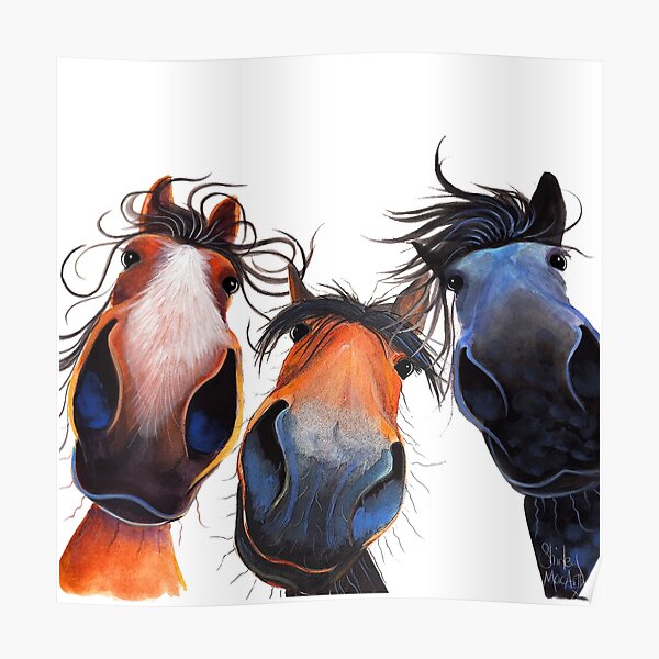 HaPPY HoRSe PRiNT ' WHo LeFT THe GaTe OPeN ? ' BY SHiRLeY MacARTHuR Poster