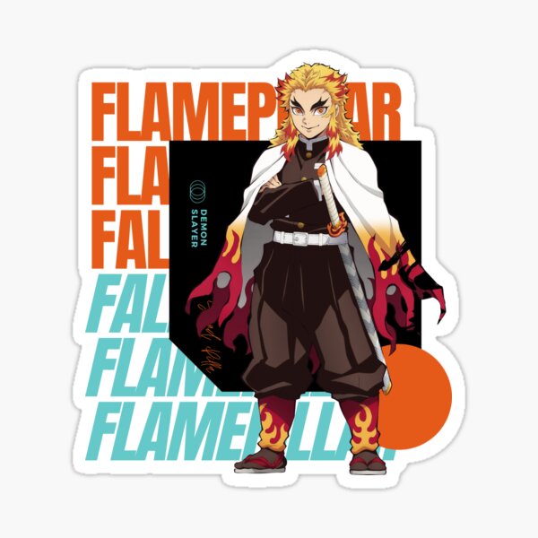 "Rengoku Demon Slayer flame hashira" Sticker by Aiolin | Redbubble