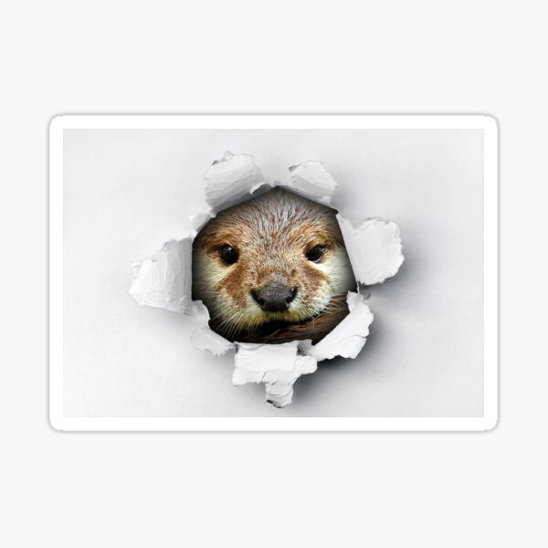Item preview, Nettes Ottergesicht in einem Loch designed and sold by AnastasiaDesign.