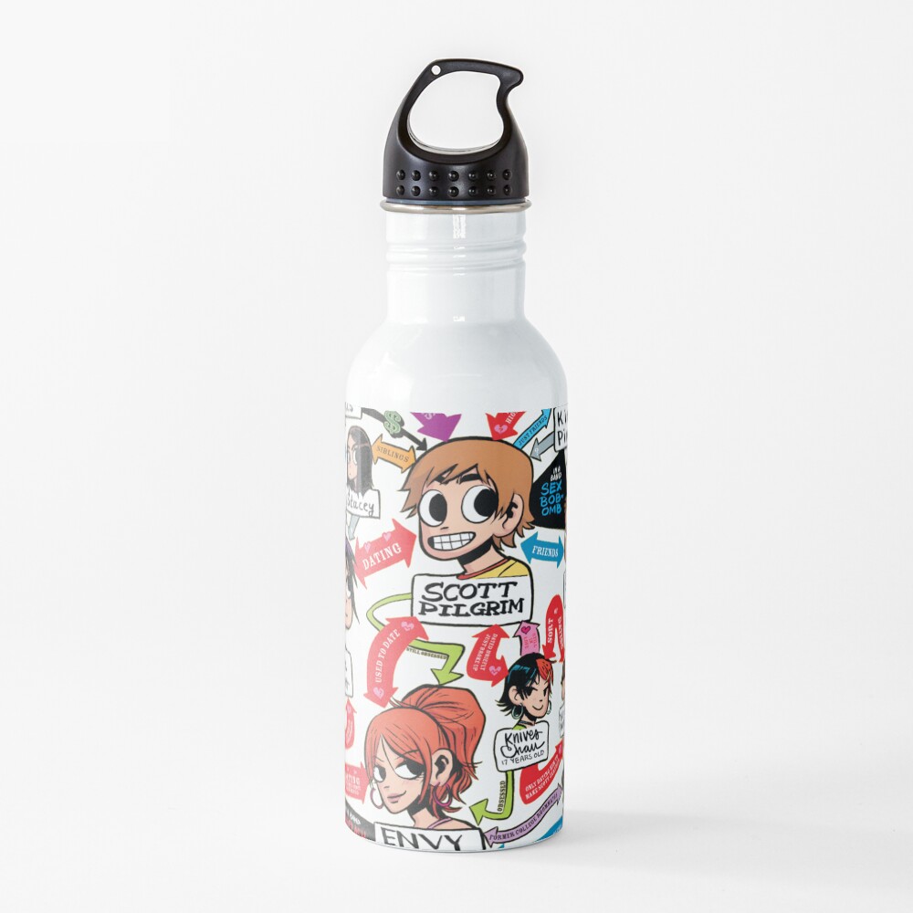 Scott Pilgrim relationship map Water Bottle