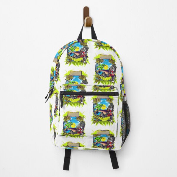 Item preview, Funny Gorilla in hammock on tropical island graffiti design designed and sold by BRtisticDesigns.