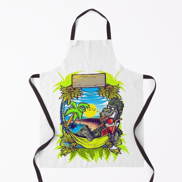 Item preview, Funny Gorilla in hammock on tropical island graffiti design designed and sold by BRtisticDesigns.