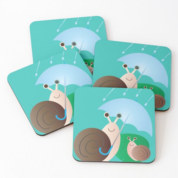 Item preview, Snail and rain together, makes any day better! - Snails green and blue. designed and sold by Pinkaudi.