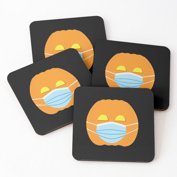 Item preview, Cute Orange pumpkin wearing Blue surgical mask designed and sold by sigdesign.