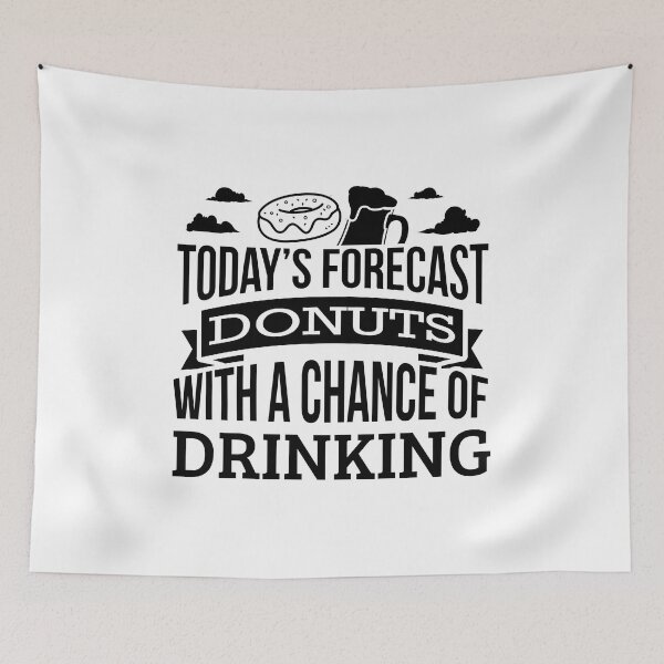 Item preview, Today's Forecast Donuts With A Chance Of Drinking Funny Gift Idea Adult Fun Saying Holiday Shirt designed and sold by Orange Pieces.