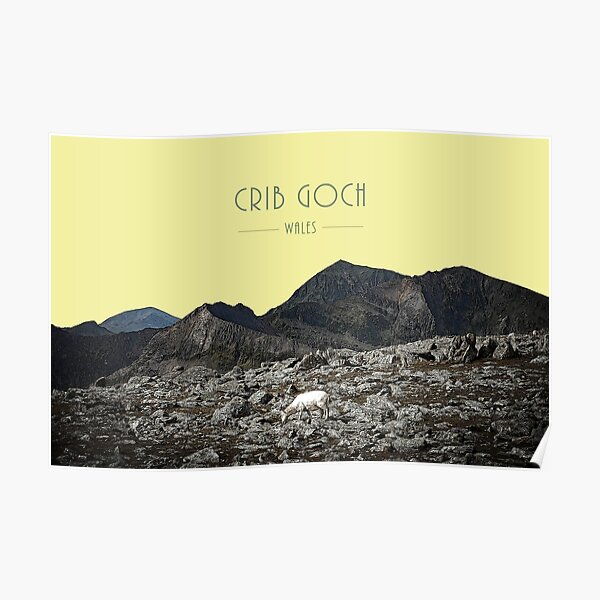 Snowdon and Crib Goch poster with text Poster