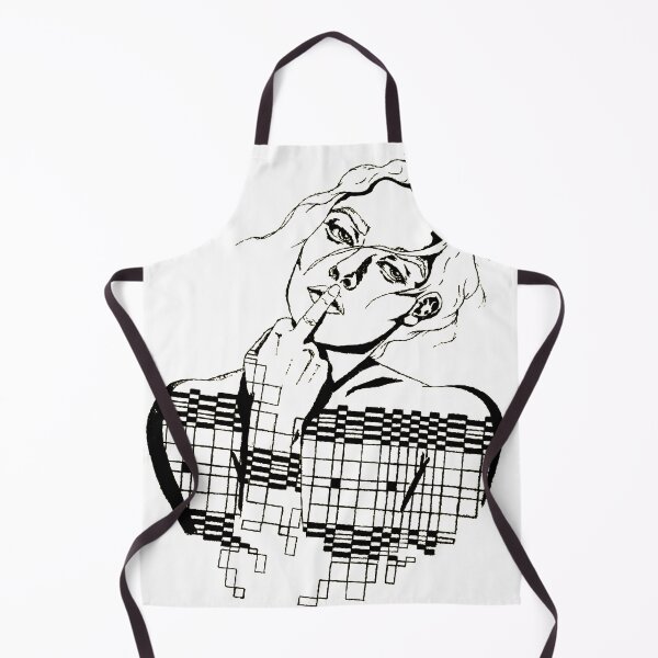 Item preview, Comic girl with cheeky look and middle finger, geometry pattern designed and sold by happyMagenta.