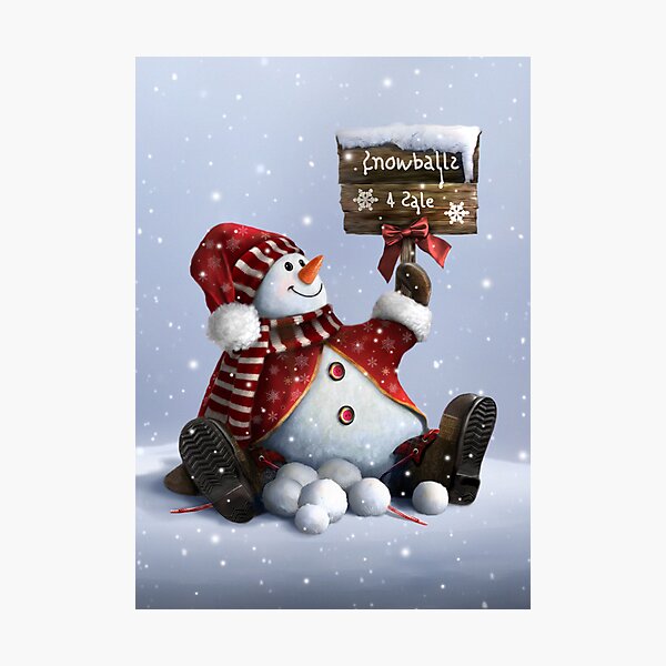 Xmas-Snowman Photographic Print