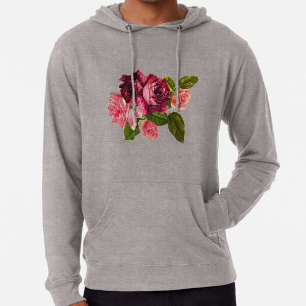 Vintage Rose Bouquet Lightweight Hoodie