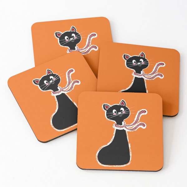 Item preview, Black Cat Long Neck Orange designed and sold by ranadigipaint.