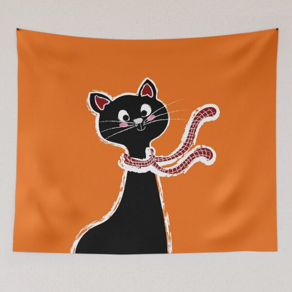 Item preview, Black Cat Long Neck Orange designed and sold by ranadigipaint.