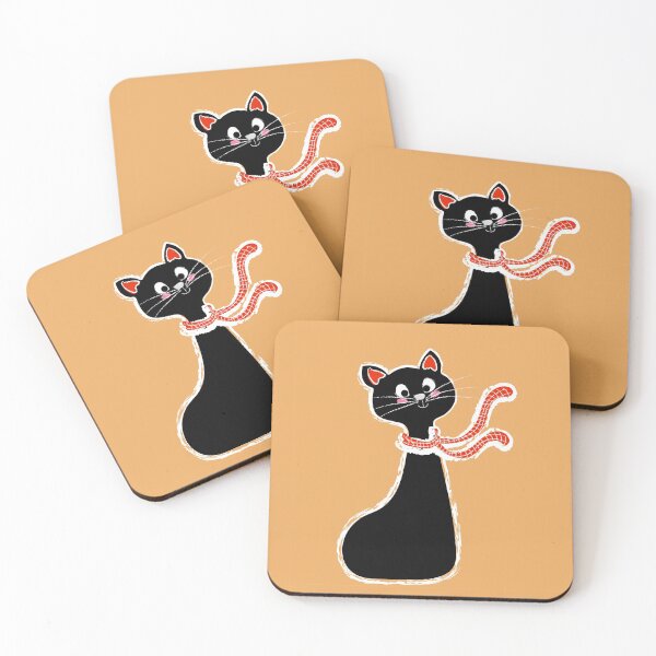 Item preview, Black Cat Long Neck Yellow designed and sold by ranadigipaint.