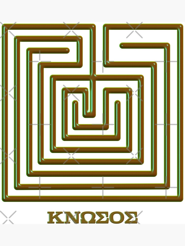 Seven-course labyrinth design from Minoan coin Greeting Card for Sale by  PanosTsalig