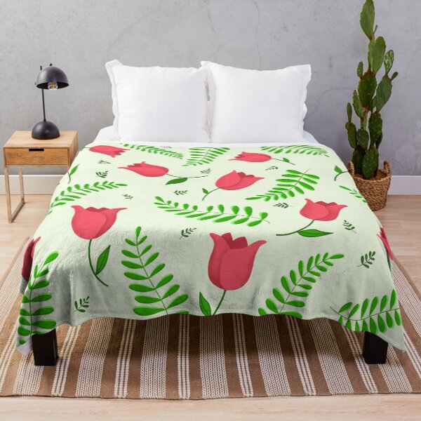 Item preview, Pink Tulips & Ferns Pattern designed and sold by ArtworksbySonal.