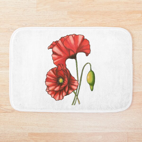 Item preview, Red bright hand drawn poppies designed and sold by NataBold.