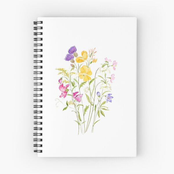 Item preview, hand painted pink yellow white and purple wildflower 2020 designed and sold by SelenePaintings .