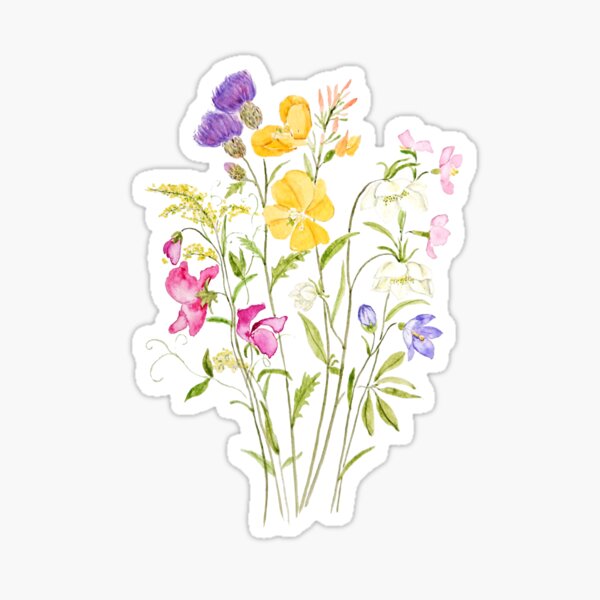 blue white and purple wildflower 2020 Sticker for Sale by