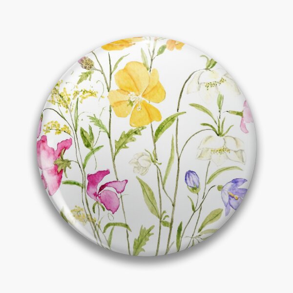Item preview, hand painted pink yellow white and purple wildflower 2020 designed and sold by ColorandColor.