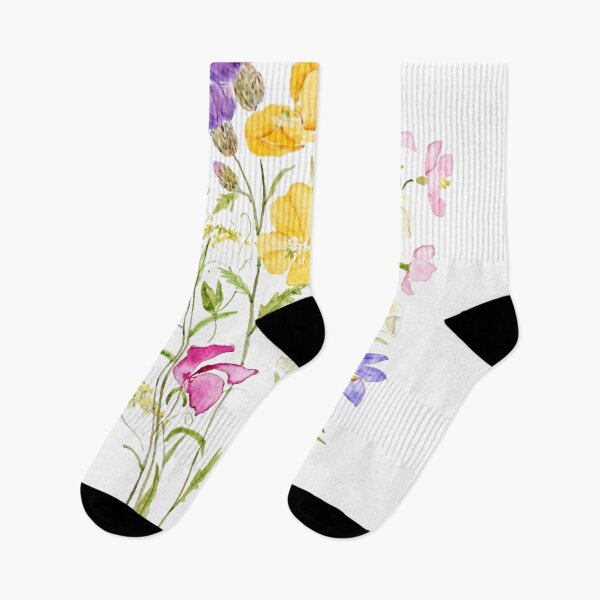 Item preview, hand painted pink yellow white and purple wildflower 2020 designed and sold by ColorandColor.