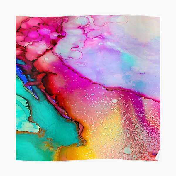 Pink Watercolor Clouds Abstract Poster