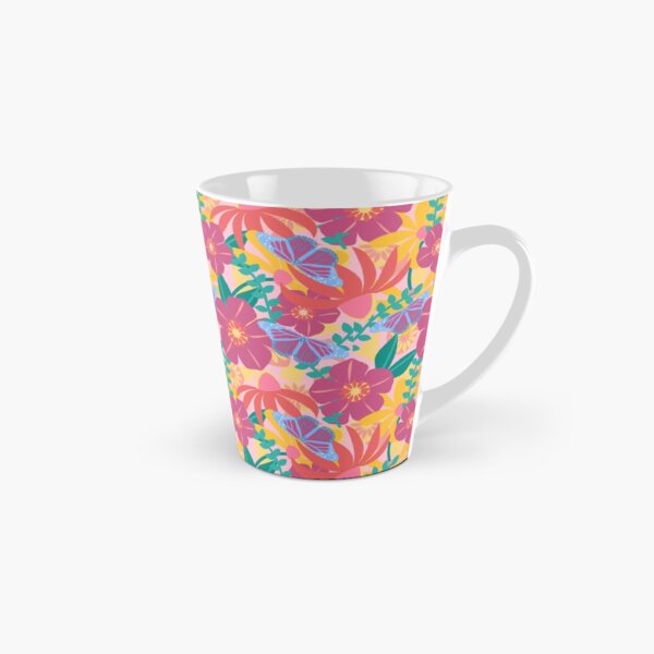 Caroline's Blue Monarch Butterflies and Flowers Tall Mug