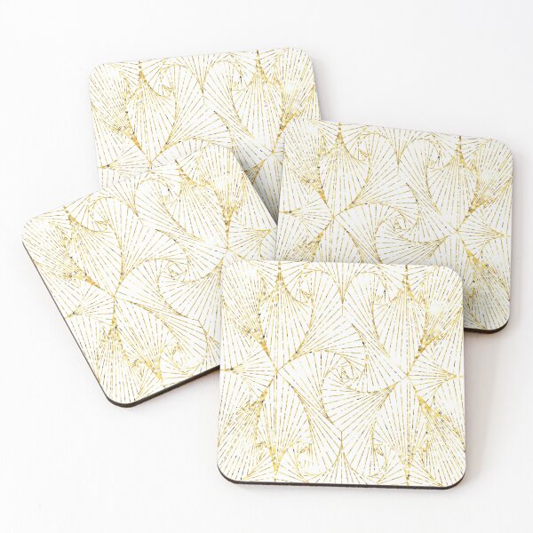 Item preview, Cool, classy and feminine zentangle optical illusion pattern in gold designed and sold by violetcho.