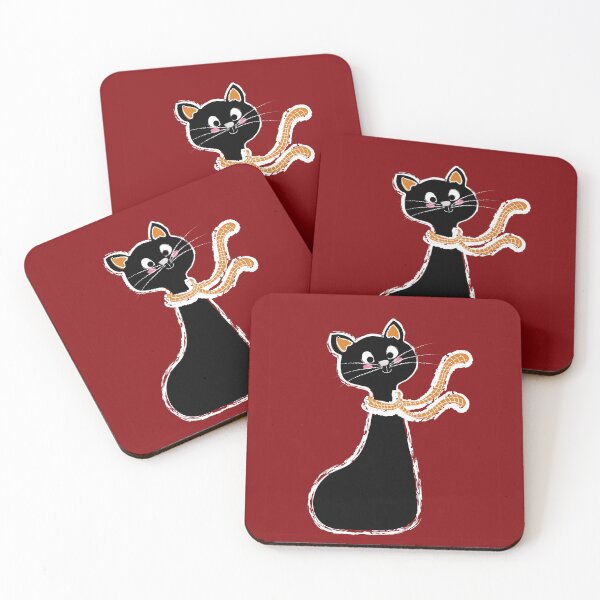 Item preview, Black Cat Long Neck Red designed and sold by ranadigipaint.
