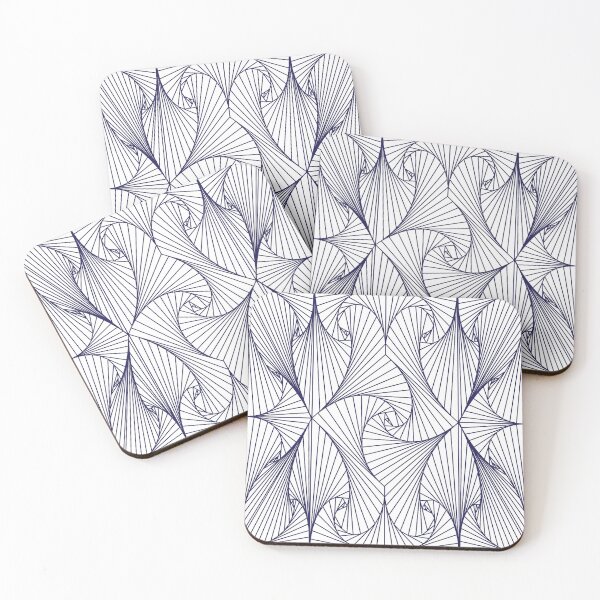 Item preview, Cool and classy zentangle optical illusion pattern in royal blue designed and sold by violetcho.