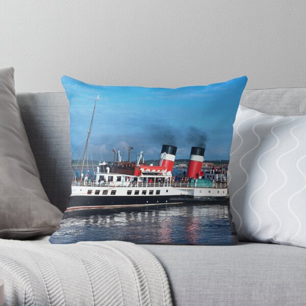 The paddle steamer Waverley at Fleetwood Throw Pillow