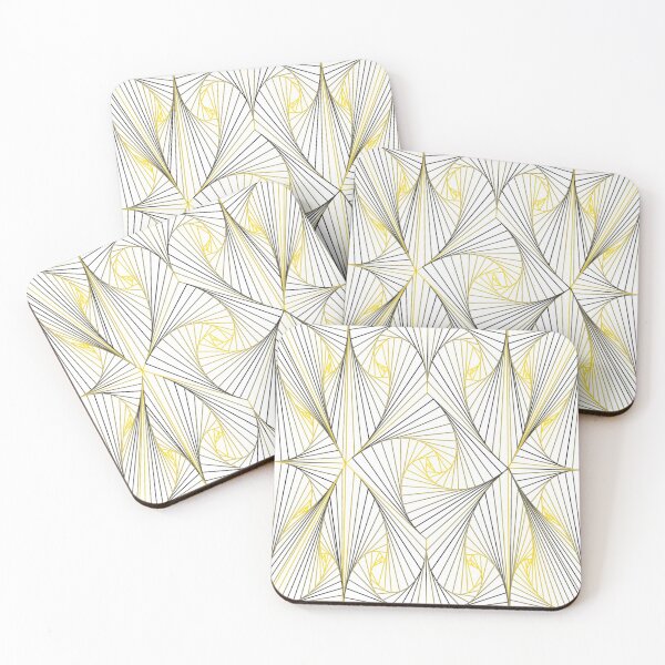 Item preview, Cool and classy zentangle optical illusion pattern in black and yellow designed and sold by violetcho.