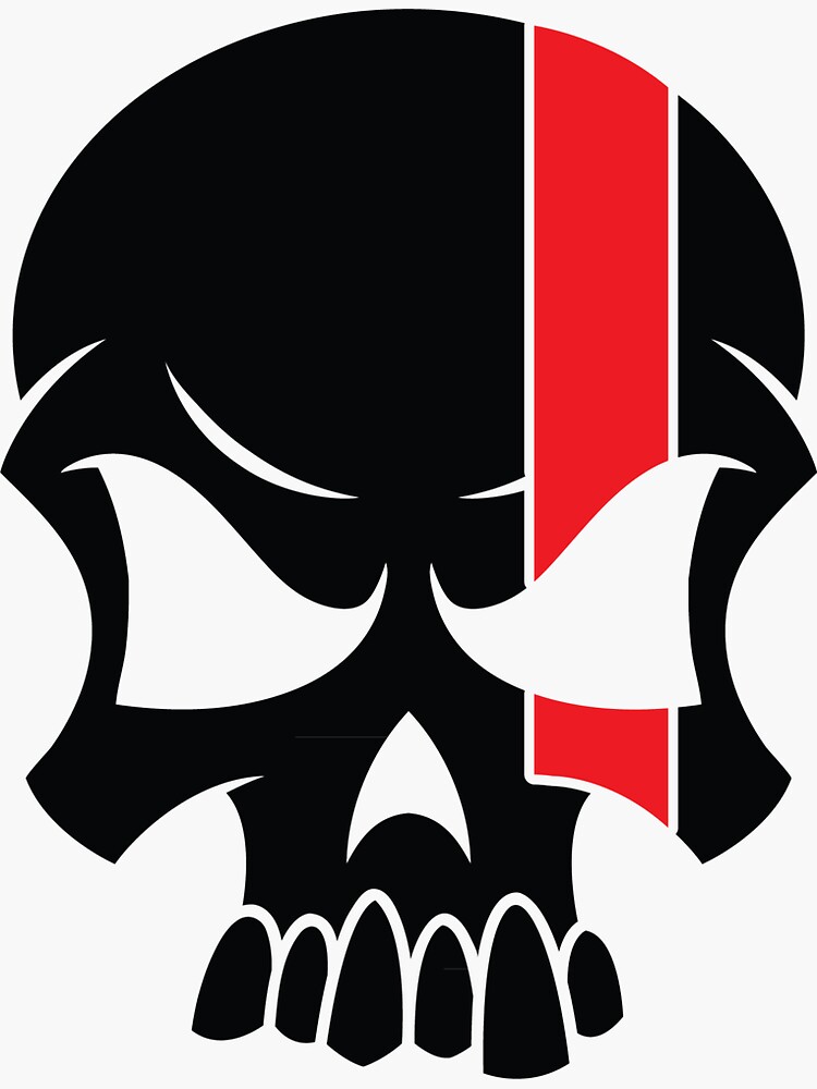 Pegatina De Bombero Con Bandera Americana Negra Mate Con Línea Roja