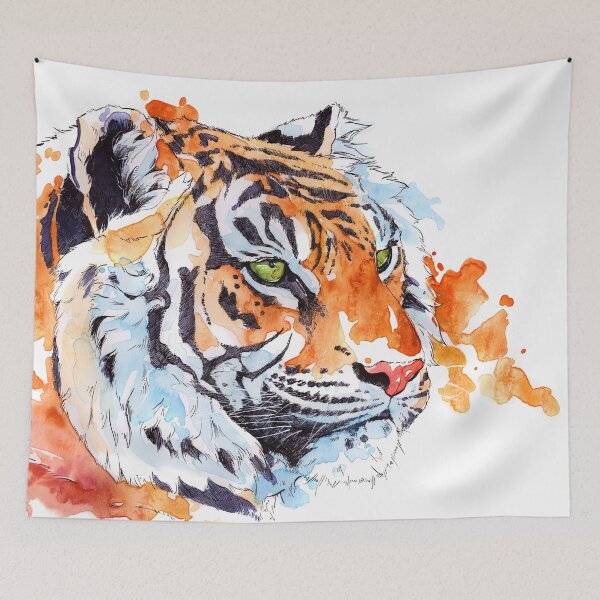 Item preview, Sumatran Tiger Watercolor Painting designed and sold by tangsprellart.