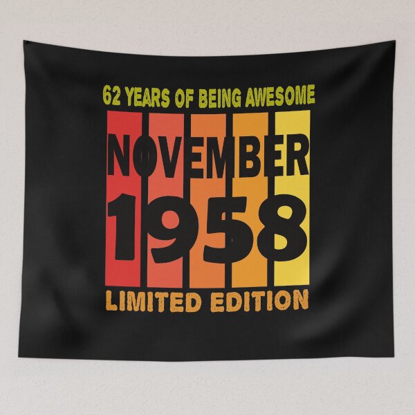 Item preview, 62th Birthday Gift Retro Vintage 62 Years Old Gifts November 1958  designed and sold by Sarah38.