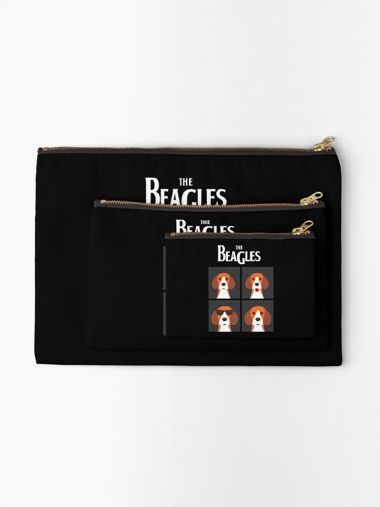 Alternate view of the beagles black Zipper Pouch