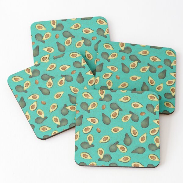 Item preview, Avocados afloat - turquoise background designed and sold by Sorena-Designs.