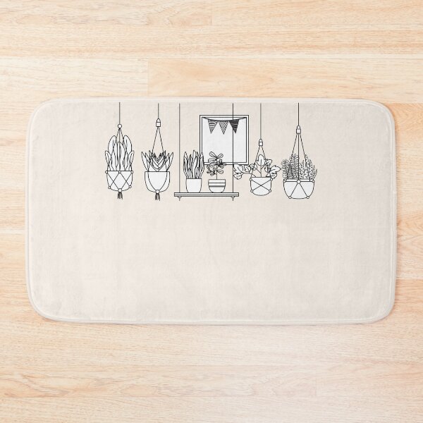 Item preview, Hanging Plants Black and White Graphic designed and sold by cation-studio.
