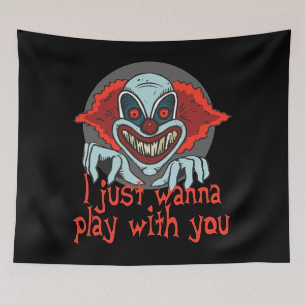 Item preview, Evil Clown Horror Killer Clowns Funny Just Wanna Play Halloween Scary Haunted House designed and sold by TopTeeShop.