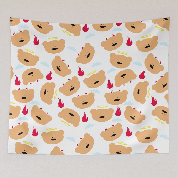 Item preview, Teddy bear pattern with angel, devil, flame and cloud designed and sold by chrisbears.