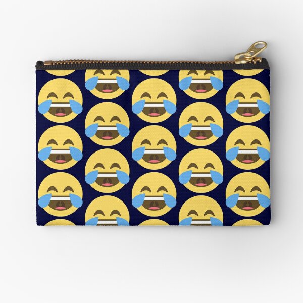 Laugh Crying Emoji Zipper Pouches Redbubble - sadscared noob roblox